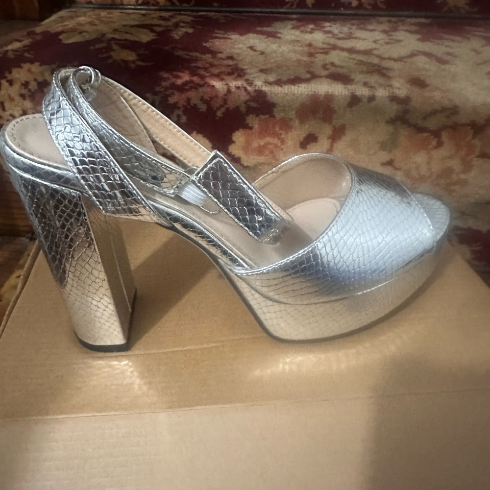 Silver Platform Heel
